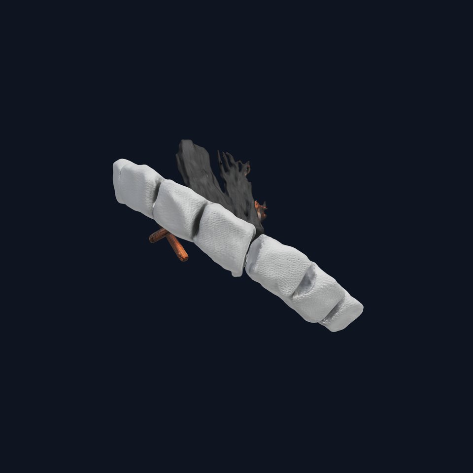 Outdoor Campfire Ring with Charred Logs Model Pack